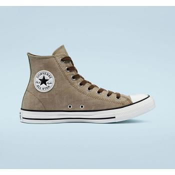 Scarpe Converse Chuck Taylor All Star Washed Canvas - Sneakers Uomo Khaki, Italia IT 071F